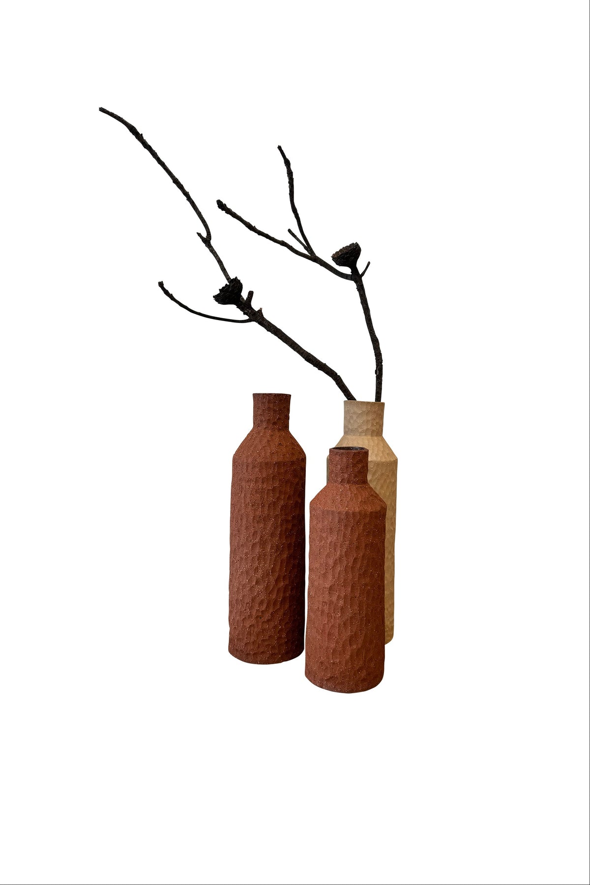 Ceramic Textured Bottle Vases