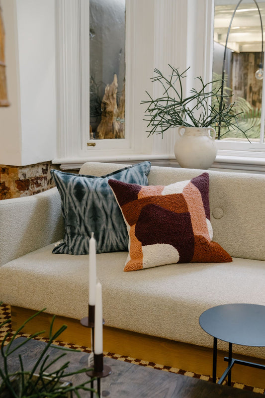 Curvature Pattern - Rust, Dusty Pink and Plum