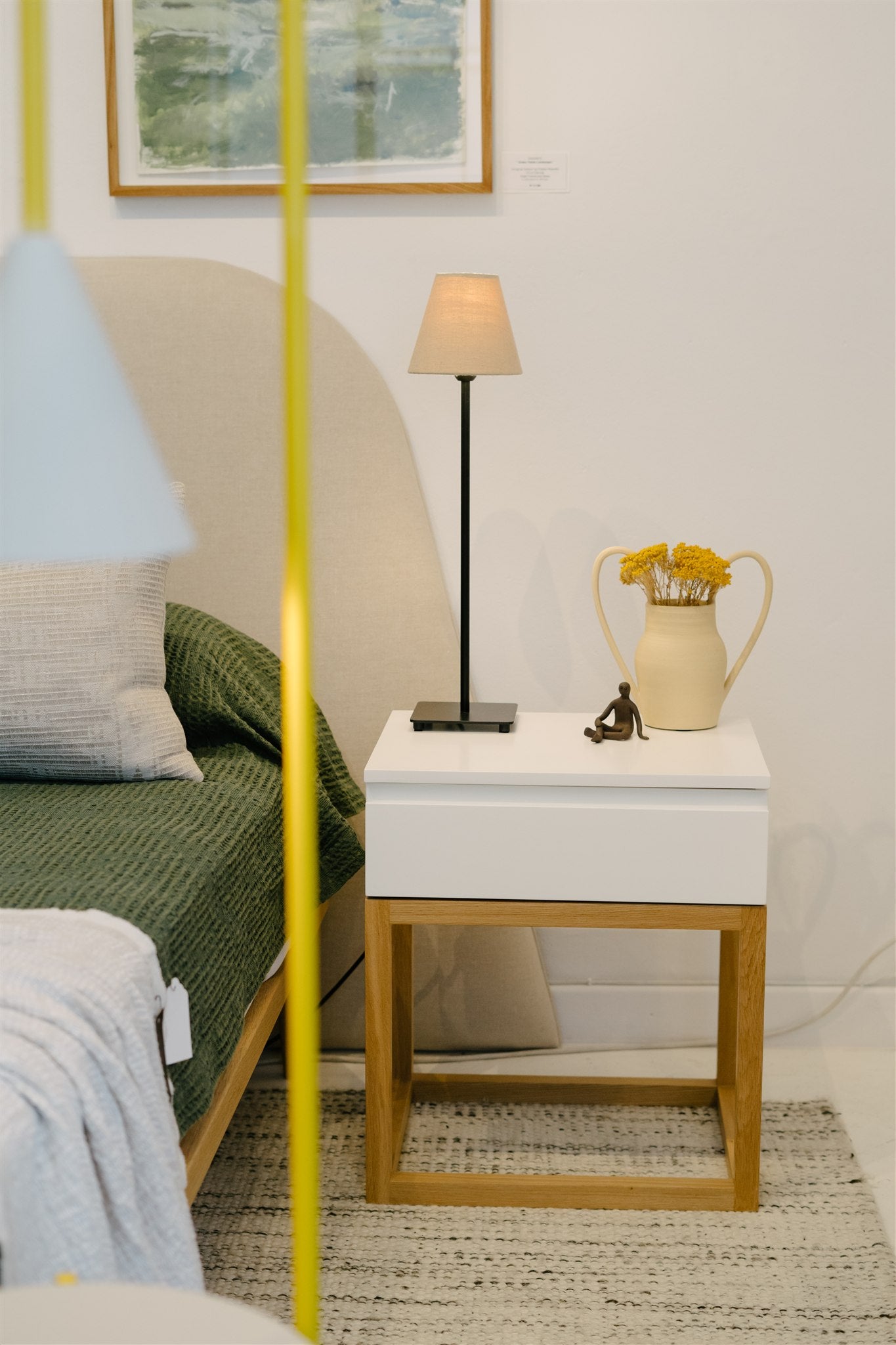 The Cubic Frame Pedestal with Drawer – Oak or Metal Frame