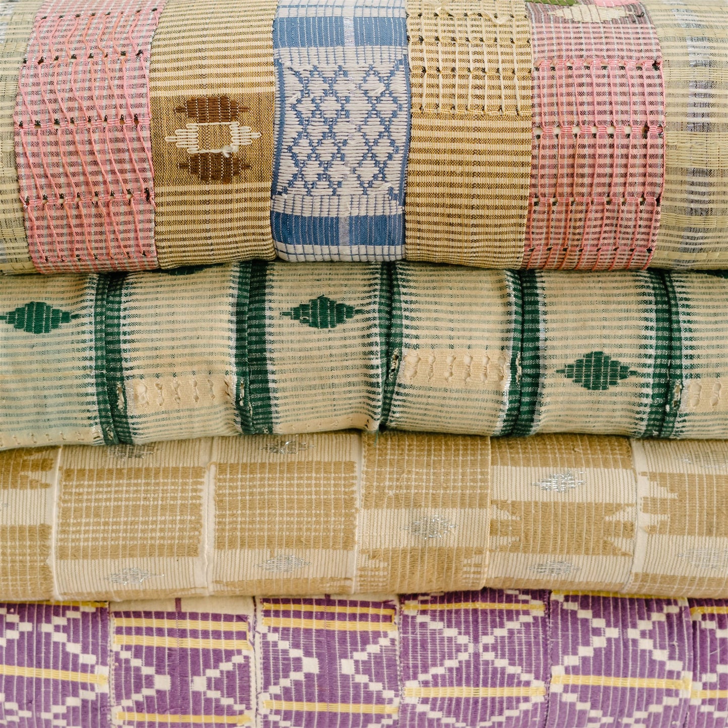 Vintage Kente Cloth Scatter Cushions
