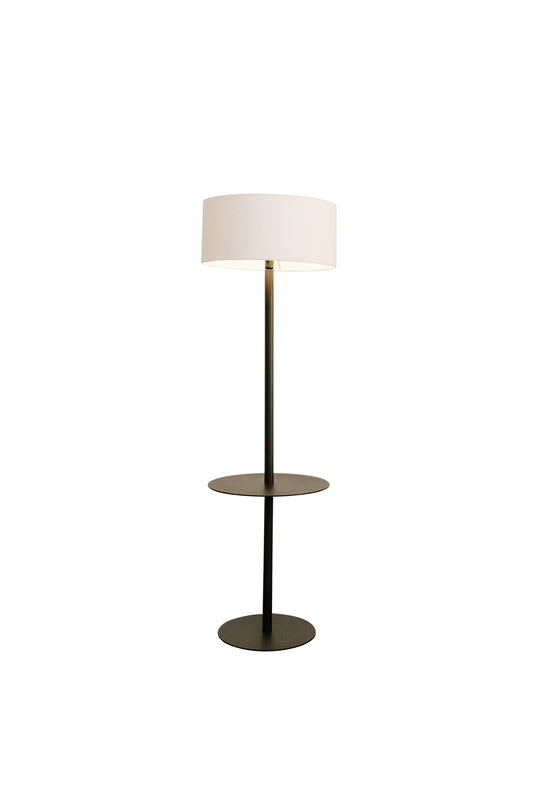 The Centre Table Floor Lamp with Linen Drum Shade