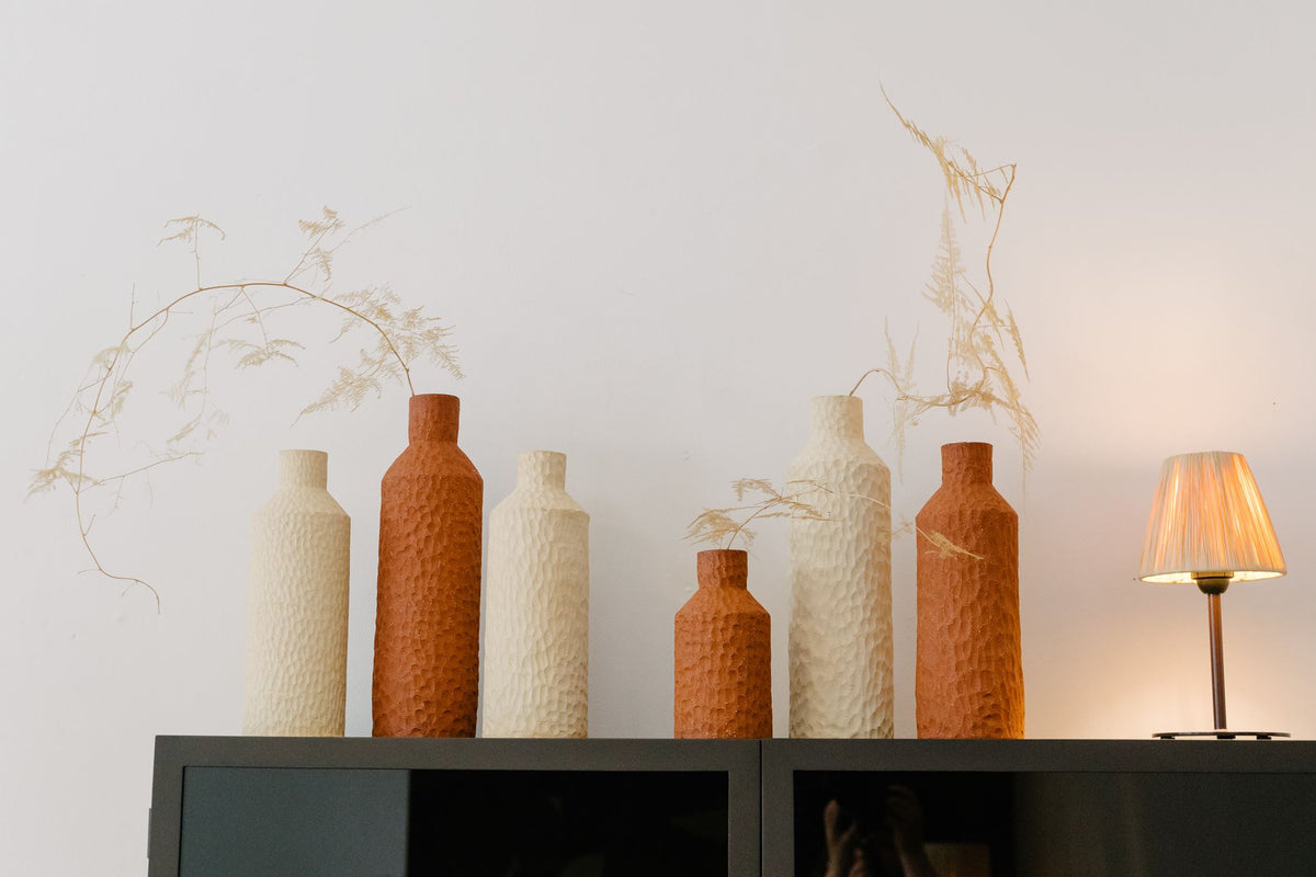 Ceramic Textured Bottle Vases